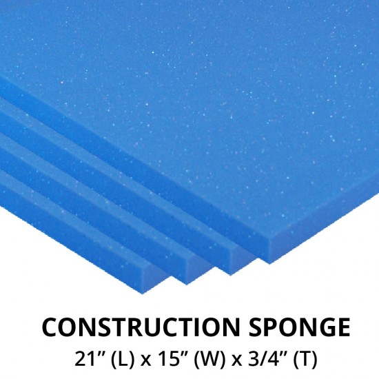 Construction Sponge Blue/Yellow 20'' (L) x 15'' (W) x 3/4'' (T) Construction Sponge Blue/Yellow 20'' (L) x 15'' (W) x 3/4'' (T)