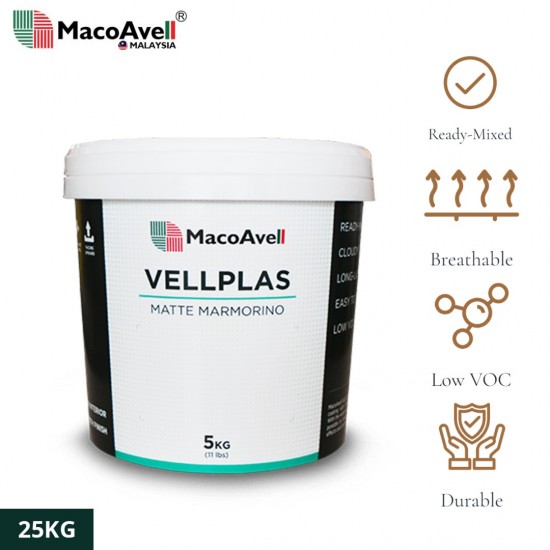 MacoAvell Vellplas Matte Marmorino Plaster Decorative Faux Special Effect 25KG