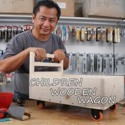 [Pre-Assembled] Children Wooden Wagon with 2-in-1 Push Cart Trolley & Push Walker Functions