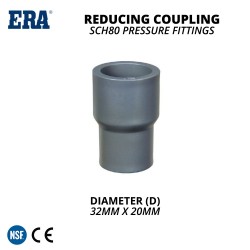 ERA NPT/BSPT SCH80 Pressure Fittings US8004 Reducing Coupling 1" x 1/2" - 32MM x 20MM
