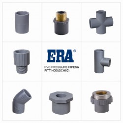 ERA NPT/BSPT Pressure Fittings US8001 PVCI SCH80 Pipe, 4M/PC 63MM (T) x 5.54MM (L)