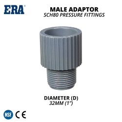 ERA NPT/BSPT SCH80 Pressure Fittings US8012 Male Adaptor 1" - 32MM
