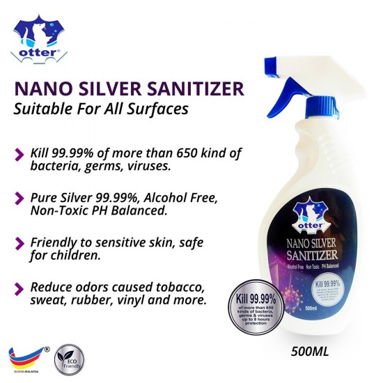 [Ready To Ship] Otter Nano Silver Sanitizer Spray 500ML (2BTLS)