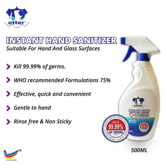 Otter Instant Hand Sanitizer Spray 500ML (2BTLS) Otter Instant Hand Sanitizer Spray 500ML (2BTLS)