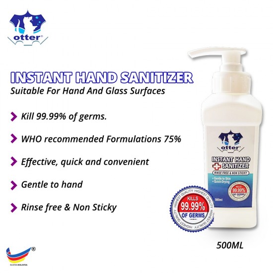 Otter Instant Hand Sanitizer Pump 500ML (2BTLS) Otter Instant Hand Sanitizer Pump 500ML (2BTLS)