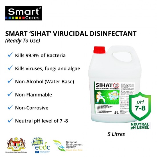 [Ready To Ship] Smart 'Sihat' Virucidal Disinfectant (Ready To Use) 5 Litres