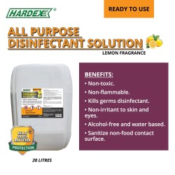 Hardex All Purpose Disinfectant Solution Lemon Fragrance (Ready To Use) 20 Litres