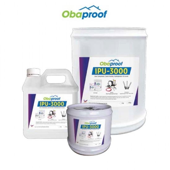 Obaproof IPU-3000 One Component, Semi Flexible, Hydrophobic PU Grout 9KG Obaproof IPU-3000 One Component, Semi Flexible, Hydrophobic PU Grout 9KG