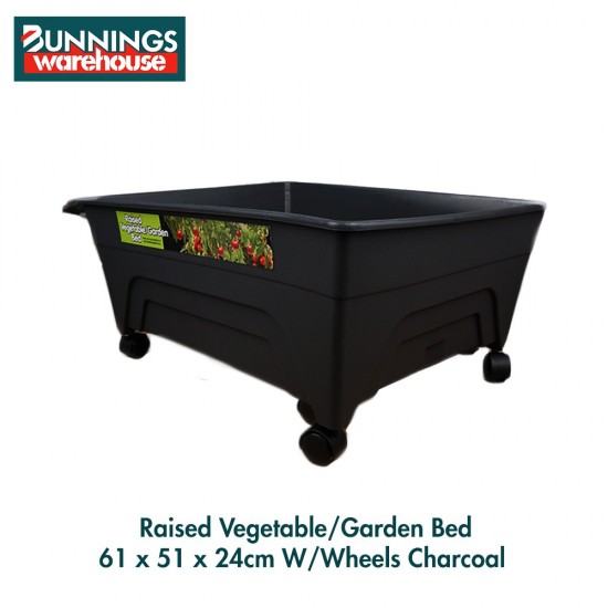 Bunnings Raised Garden Bed #0117520 61 x 51 x 24cm W/Wheels Charcoal Bunnings Raised Garden Bed #0117520 61 x 51 x 24cm W/Wheels Charcoal