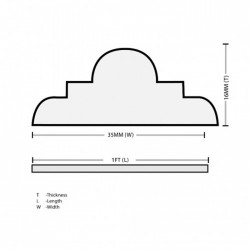 Home Store Pine Wood Timber DS3515 Moulding Decorative Wainscoting 16MM (T) x 35MM (W) x 1' (L) - 10PCS/BDL Home Store Pine Wood Timber DS3515 Moulding Decorative Wainscoting 16MM (T) x 35MM (W) x 1' (L) - 10PCS/BDL