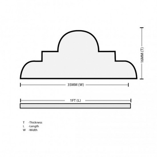 Home Store Pine Wood Timber DS3515 Moulding Decorative Wainscoting 16MM (T) x 35MM (W) x 1' (L) - 10PCS/BDL Home Store Pine Wood Timber DS3515 Moulding Decorative Wainscoting 16MM (T) x 35MM (W) x 1' (L) - 10PCS/BDL