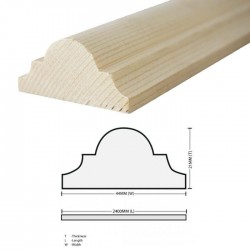Home Store Pine Wood Timber DS175 Moulding Decorative Wainscoting 21MM (T) x 44MM (W) x 2400MM (L)