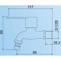 VIP 2213 Stainless Steel Wall Sink Tap 1/2" (D)