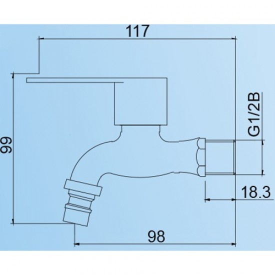 VIP 2213 Stainless Steel Wall Sink Tap 1/2" (D) VIP 2213 Stainless Steel Wall Sink Tap 1/2" (D)