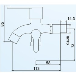 VIP 2222 Stainless Steel Two-way Bibtap c/w Nozzle 1/2" (D)