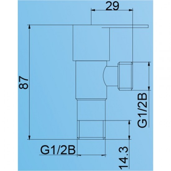 VIP 4413 Stainless Steel Angle Valve 1/2" (D)