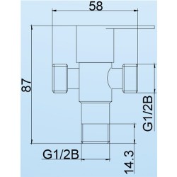 VIP 4818 Stainless Steel Two-way Angle Valve 1/2" (D)