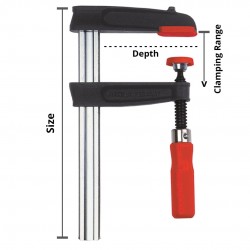 Bessey TPN25B8BE Malleable Cast Iron Screw F-Clamp 10" (250MM x 80MM)
