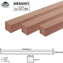 Home Store Meranti Wood Timber Smooth Planed Surfaced Four Sides (S4S) 24MM (T) x 24MM (W) x 1800MM (L)