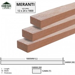 Home Store Meranti Wood Timber Smooth Planed Surfaced Four Sides (S4S) 12MM (T) x 24MM (W) x 1800MM (L)