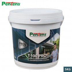 Pentens T-100 Pro Water-Based Bituminous PU Waterproofing Coating 5KG