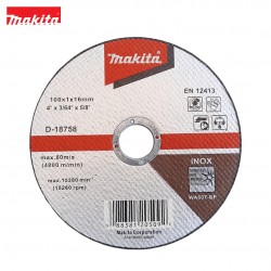 Makita D-18758 Steel/Metal Cutting Disc 4" 100MM (D) x 1MM (T) x 16MM (AB)