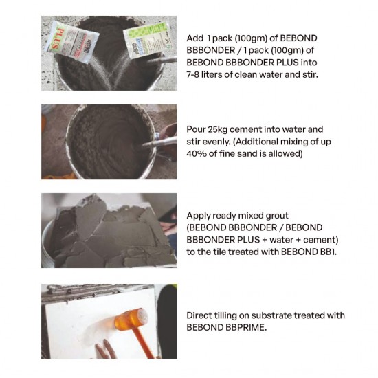 Bebond BBBonder Cement Grout Additive 100GM Bebond BBBonder Cement Grout Additive 100GM