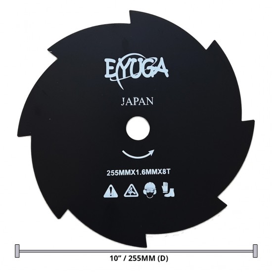 Eyuga CU-8TMS 10" Round Grass Cutter Blade 255MM (D) x 1.6MM (T) x 8T Eyuga CU-8TMS 10" Round Grass Cutter Blade 255MM (D) x 1.6MM (T) x 8T