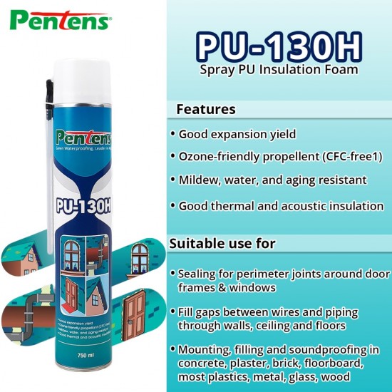 Pentens PU-130H Spray PU Insulation Foam 750ML Pentens PU-130H Spray PU Insulation Foam 750ML