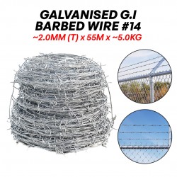 Galvanized G.I Security Barbed Wire #14 ~2.0MM (T) x 55M (L) x ~5.0KG