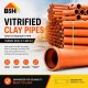 BSH Vitrified Clay Pipes (VCP) Straight Pipe 150MM (DIA) x 1.5M (L) BSH Vitrified Clay Pipes (VCP) Straight Pipe 150MM (DIA) x 1.5M (L)