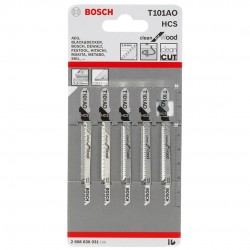 BOSCH T101AO Jigsaw Blade For Clean Curved Cut Wood x 5PCS (2608630031)