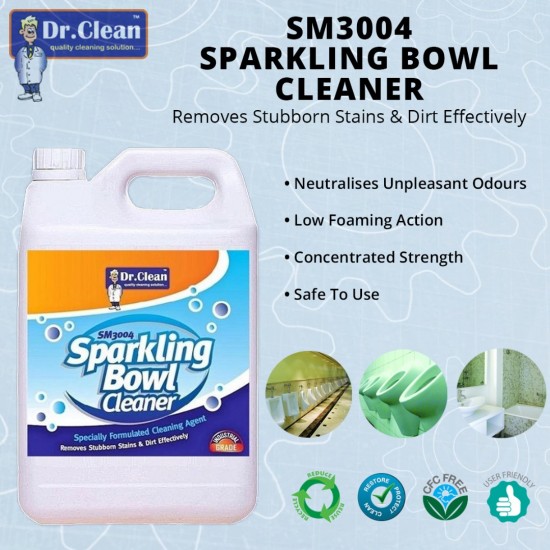 Dr Clean SM3004 Sparkling Bowl Cleaner Removes Stubborn & Dirt Effectively 5L Dr Clean SM3004 Sparkling Bowl Cleaner Removes Stubborn & Dirt Effectively 5L