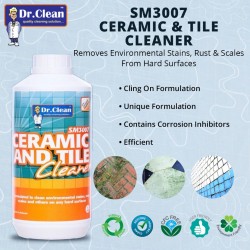 Dr Clean SM3007 Ceramic & Tile Cleaner Removes Environmental Stains, Rust & Scales From Hard Surfaces 1L