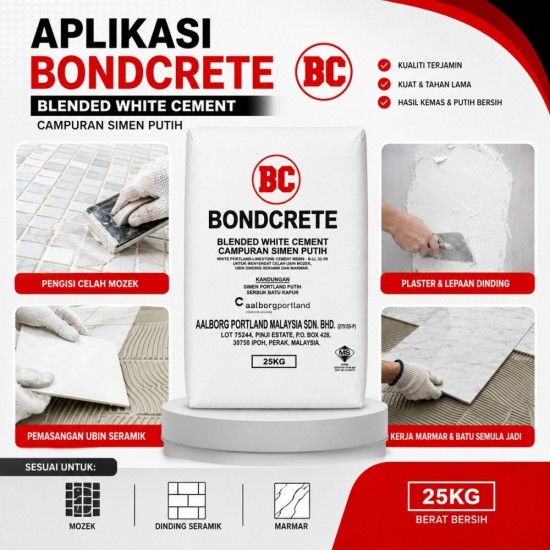 Bondcrete Blended White Cement/Simen Putih 25KG Bondcrete Blended White Cement/Simen Putih 25KG