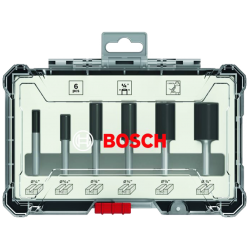 Bosch Straight Router/Trimmer Bit Set 1/4" Shank 6PCS (2607017467)