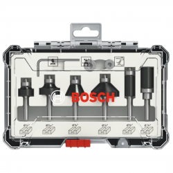 BOSCH Trimmer & Edging Router Bit Set 1/4" Shank 6PCS (2607017470)