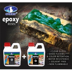 Otter Epoxy Resin Fast Drying Two Parts (A: Resin 5KG + B1: Hardener 3KG) Water Clear Based Adhesive 8KG 