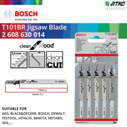 BOSCH T101BR Jigsaw Blade For Clean Straight Cut Wood x 5PCS (2608630014)