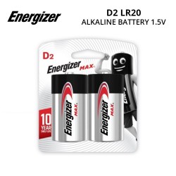 Energizer Max Alkaline Battery 1.5V D2 (2 PCS)