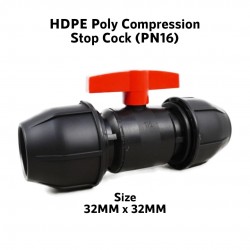 High Density Polyethylene HDPE Poly Compression Stop Cock (PN16) 32MM
