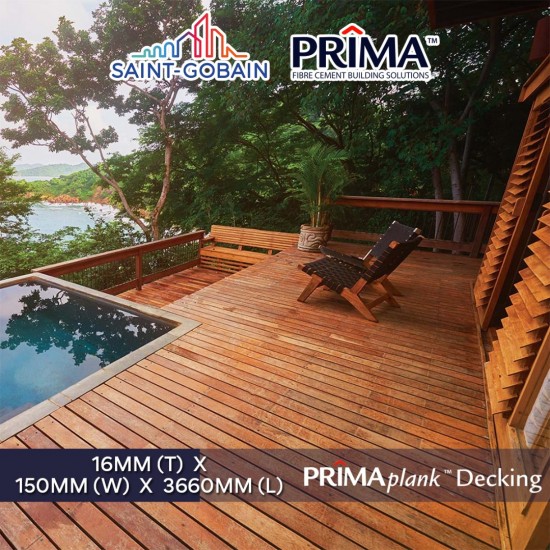 Saint-Gobain Prima Plank Decking 16MM (T) x 150MM (W) x 3660MM (L) - Timbergrain Saint-Gobain Prima Plank Decking 16MM (T) x 150MM (W) x 3660MM (L) - Timbergrain