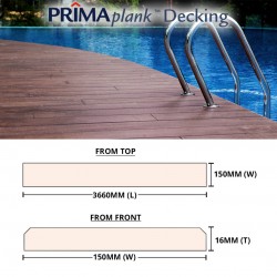 Saint-Gobain Prima Plank Decking 16MM (T) x 150MM (W) x 3660MM (L) - Timbergrain Saint-Gobain Prima Plank Decking 16MM (T) x 150MM (W) x 3660MM (L) - Timbergrain