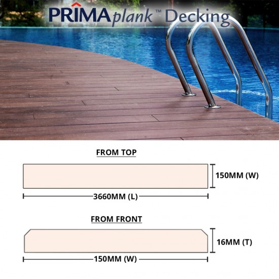 Saint-Gobain Prima Plank Decking 16MM (T) x 150MM (W) x 3660MM (L) - Timbergrain Saint-Gobain Prima Plank Decking 16MM (T) x 150MM (W) x 3660MM (L) - Timbergrain