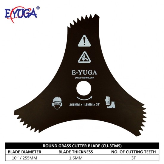 Eyuga CU-3TMS 10" Round Grass Cutter Blade 255MM (D) x 1.6MM (T) x 3T Eyuga CU-3TMS 10" Round Grass Cutter Blade 255MM (D) x 1.6MM (T) x 3T