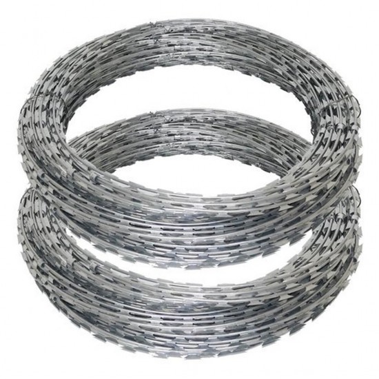 Home Store Galvanised Concertina Razor Barbed Tape Wire 10KG 750MM (D) x 7M (L)