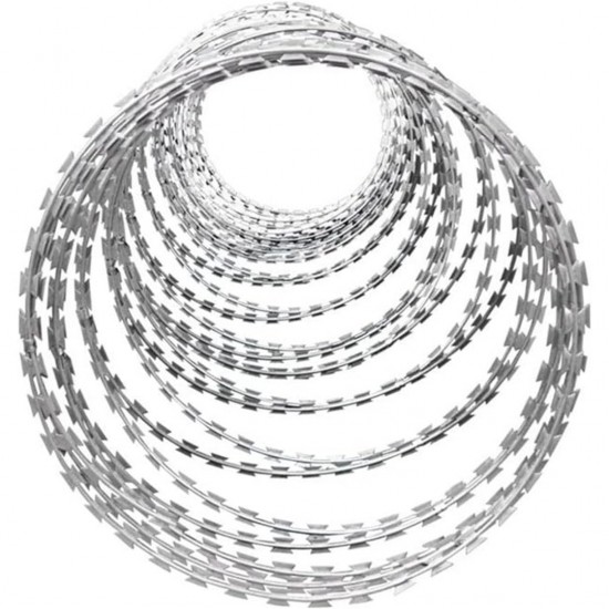 Home Store Galvanised Concertina Razor Barbed Tape Wire 10KG 750MM (D) x 7M (L)