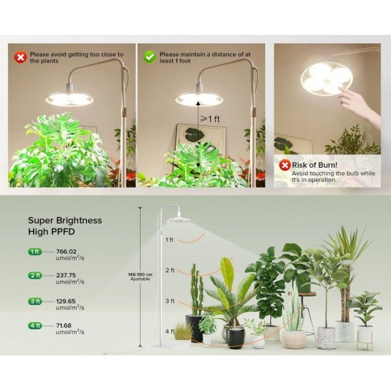 SANSI 125W Tall Standing Grow Light Full Spectrum 4000K With Remote Control SANSI 125W Tall Standing Grow Light Full Spectrum 4000K With Remote Control
