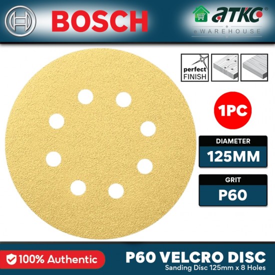 Bosch P60 Velcro Sanding Disc 125MM (2608608T64)