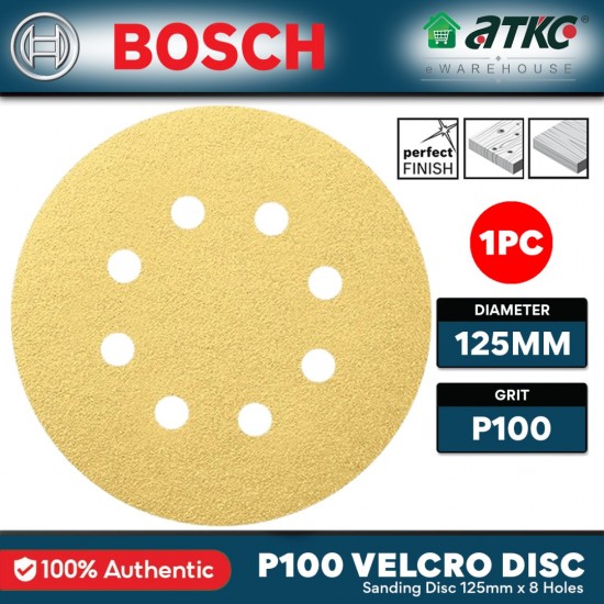 Bosch P100 Velcro Sanding Disc 125MM (2608608T66)